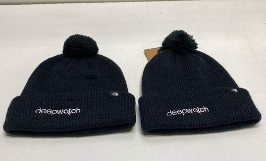 Lot of 2 The North Face Pom Beanie Black OS image number 1