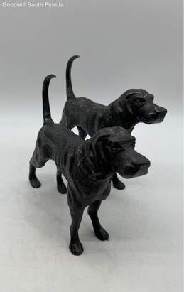 2 Cast Iron Hound Dog Sculpture