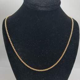 14K Gold 2mm Rope Chain Necklace 6.0g