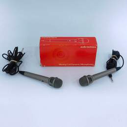 VNTG Audio-Technica Brand AT816 Model Dynamic Microphones w/ Original Box (Pair)
