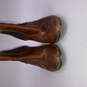 Womens Brown Leather Almond Toe Block Heel Pull On Chelsea Boots Size 8 image number 2