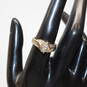 10K Yellow & White Gold Diamond Moissanite Accent Ring Size 6.75 - 3.8g image number 4