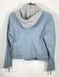 Mauritius Women Blue Leather Hoodie Jacket Sz 8 image number 2