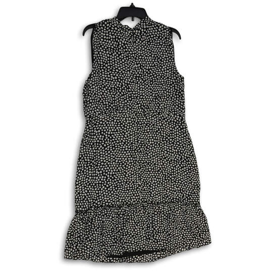 NWT Womens Black White Polka Dot Sleeveless Ruffle Hem A-Line Dress Size 14 image number 2