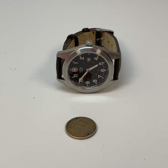 Designer Swiss Army Silver-Tone Victorinox Round Dial Analog Wristwatch image number 3