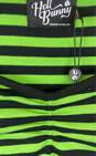 NWT Hell Bunny Womens Green Black Striped V-Neck Short Sleeve Pullover Top Sz XS image number 4