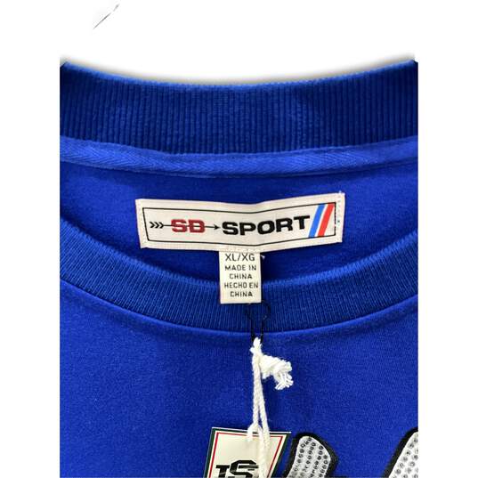 NWT SD Sports Womens Pullover Sweatshirt Sweater Rhinestone Crew Neck Blue Sz XL image number 7