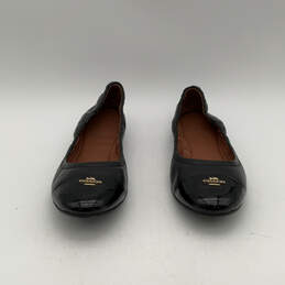 Womens Bonnie FG2541 Black Leather Round Toe Slip-On Ballet Flats Size 7 B alternative image