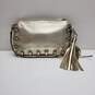 MICHAEL Michael Kors Light Gold Metallic Leather Grommet Embellished Baguette image number 3