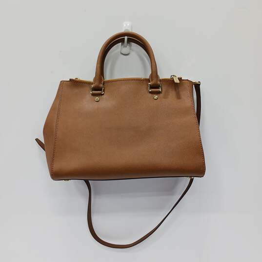 Michael Kors Brown Leather Tote Purse image number 2