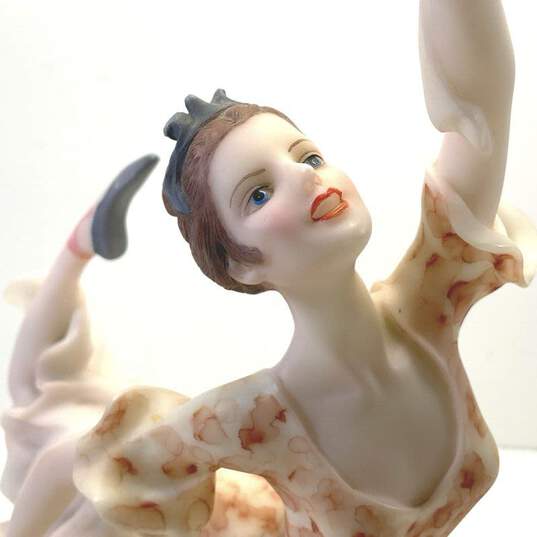 Vintage De Capoli Collection 15in Tall Porcelain Statue Red Dress Dancer image number 2