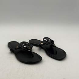 Tory Burch Womens Black Gold Leather Slip On Flip Flop Sandals Size 7.5 alternative image