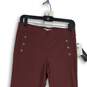 NWT 89th + Madison Womens Burgundy Red Flat Front Straight Leg Ankle Pants Sz S image number 3