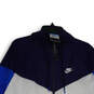 NWT Mens Blue White Hooded Long Sleeve Full-Zip Windbreaker Jacket Size M image number 3