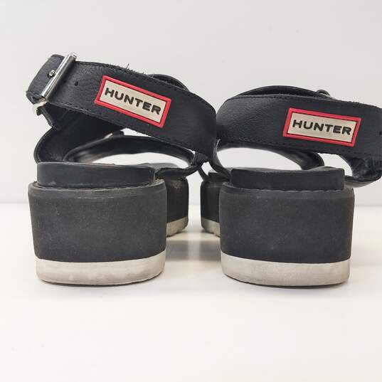 Hunter Original Leather Platform Sandals Black 7 image number 5