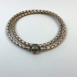 Designer Pandora 925 ALE Sterling Silver Rhinestones Braided Charm Bracelet alternative image