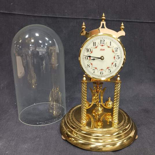 Vintage Kieninger & Obergfell Skelton Dome Clock with Key image number 2