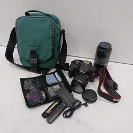 Canon Rebel T5 Camera w/ Green Bag & Accessories