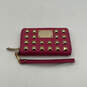 Womens Pink Studded Inner Sip Pocket Zip Around Detachable Wristlet Wallet image number 1