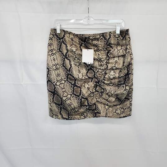 Zara Gray & Black Snake Patterned Mini Skirt WM Size L NWT image number 1