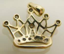 10k Yellow Gold Diamond Accent Crown Pendant 1.5g alternative image
