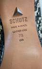 Schutz Snake Embossed Leather Pointed Toe Boots Beige Natural 7 image number 6