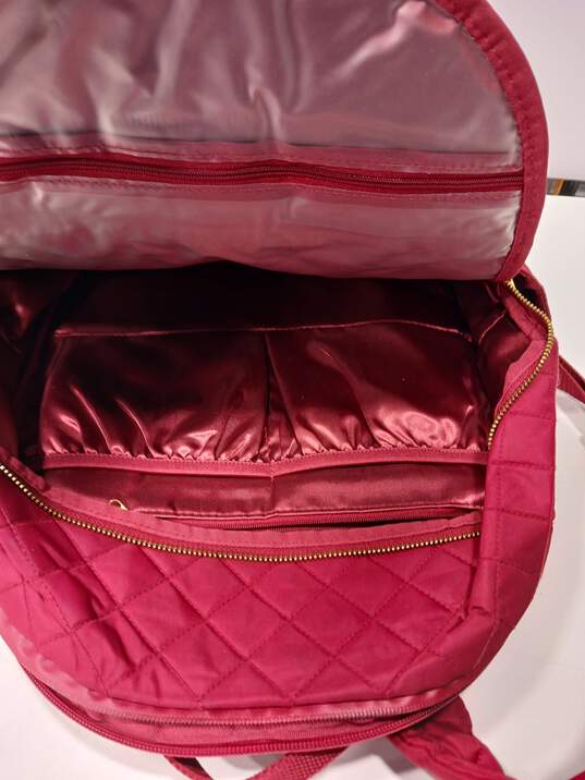 Joy & Iman Red Quilted 2 Compartment Backpack image number 4