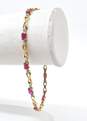 10K Yellow Gold Ruby Diamond Accent Bracelet 5.3g image number 3