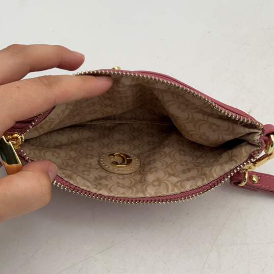 Chloe Womens Pink Zipper Pocket Rectangle Clutch Wristlet Wallet image number 3