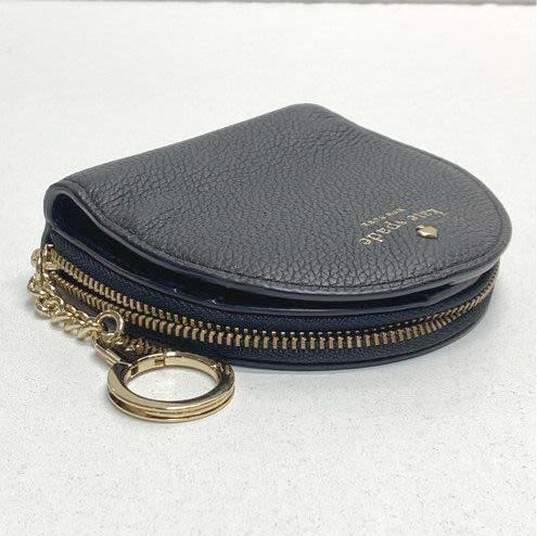 Kate Spade Black Leather Zip Around Coin Pouch Wallet image number 2