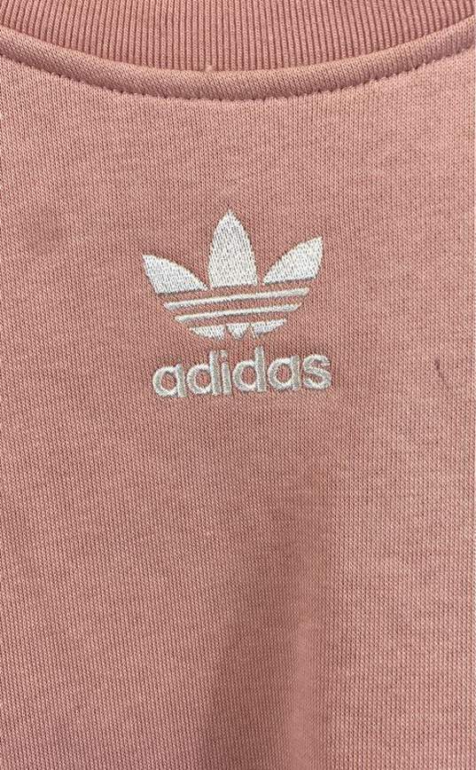 NWT Adidas Womens Pink Long Sleeve Cropped Pullover Sweatshirt Size Medium image number 3