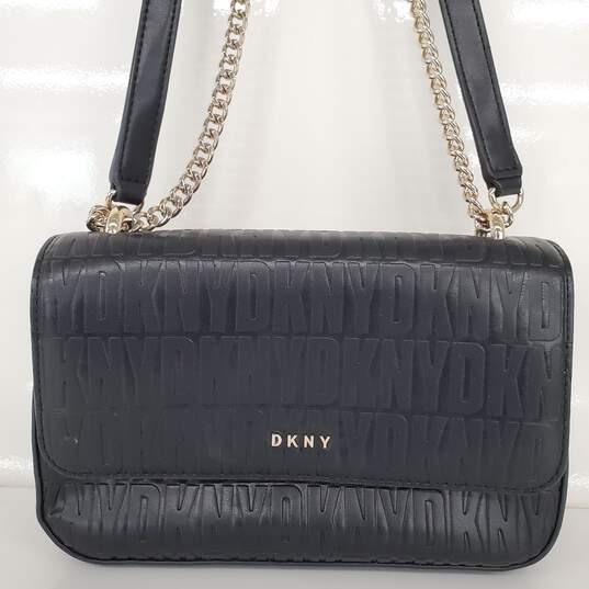 DKNY Sina Flap Embossed Logo Shoulder/Crossbody Bag-Balck image number 1