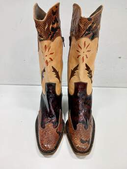 Women's Hype Cowboy Boots Brown Size 8
