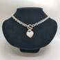 Sterling Silver Rolo Chain Heart Tag 17.5" Necklace 45.7g image number 1