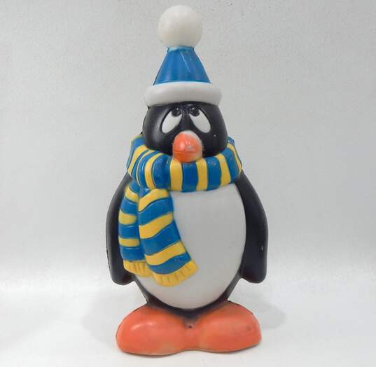 VTG General Foam Chilly Willy Penguin Blue & Yellow 28" Christmas Blow Mold image number 1