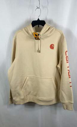 NWT Carhartt Womens Ivory Graphic Relaxed Fit Midweight Pullover Hoodie Size XXL