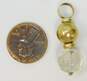 14K Yellow Gold Quartz Carved Chinese Characters Ball Beaded Pendant 2.8g image number 5