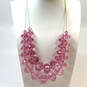 Designer Joan Rivers Gold-Tone Pink Acrylic Stone Statement Necklace image number 1