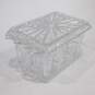 Vintage Crystal Covered Loaf Butter Dish Art Deco Style Design image number 3