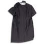 Womens Black Round Neck Short Sleeve Back Zip Sheath Dress Size 22WP image number 2