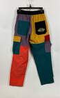 Coursemy Mens Multicolor Cotton Colorblock Drawstring Waist Cargo Pants Size L image number 2