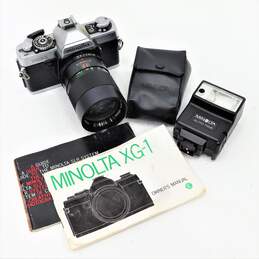 Minolta XG-1 35mm SLR Film Camera w/ 135mm Lens & Flash