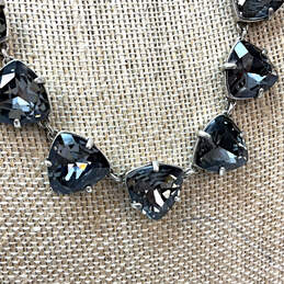 Designer Stella & Dot Silver-Tone Black Crystal Stone Statement Necklace alternative image