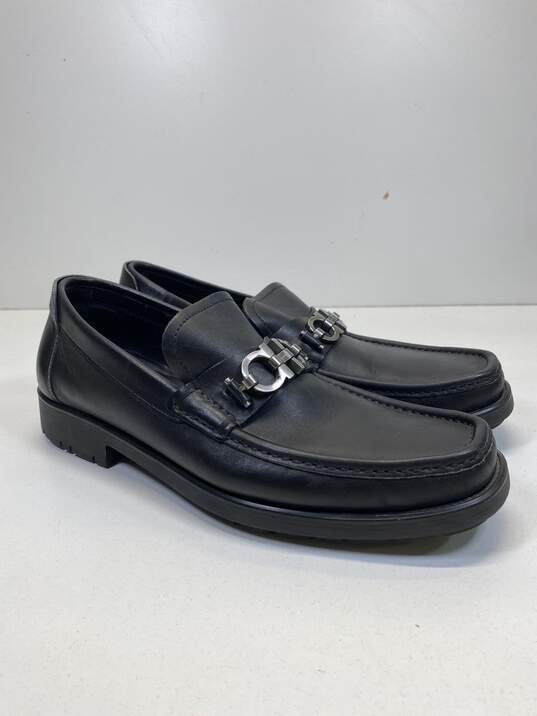 Authentic Salvatore Ferragamo Black Loafer Dress Shoe Men 7.5 image number 3