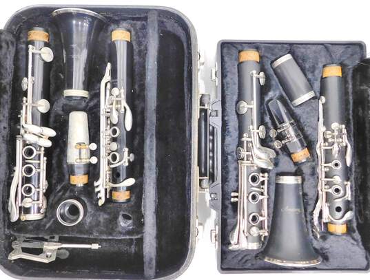 Armstrong Model 4001 and Vito Brand B Flat Student Clarinets w/ Cases and Accessories (Set of 2) image number 1