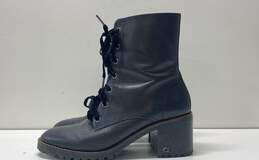 Coach Leather Jadyn Combat Platform Boots Black 10