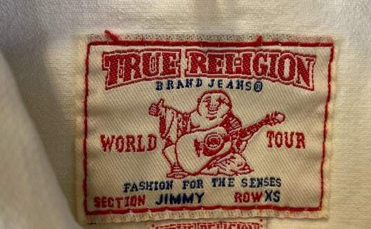 True Religion Womens Beige Cotton Long Sleeve Denim Trucker Jacket Size XS image number 7