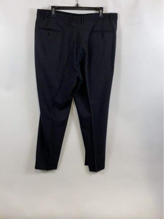 Donna Karan Mens Black Wool Single Beasted Straight Leg 2 Piece Suit Size 46X40 image number 5