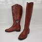 INC Concepts Fawne Cognac Leather Wide Calf Riding Boot Women's US Size 8M image number 1