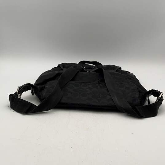 Coach Womens Black Monogram Adjustable Shoulder Strap Backpack Purse image number 4